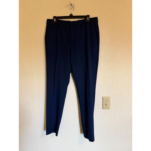 Zara Other - Zara Man Navy Blue Textured Wool Blend Slim Dress Pants USA 31 1564/321/430/40